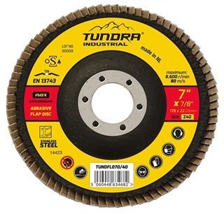 Tundra Industrial 7" Flap Disc Z40 Grit