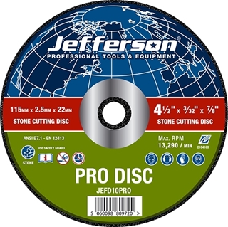 4.5" Stone Cutting Abrasive Disc 22mm Bore