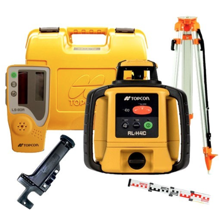 TOPCON RLH5A LEVEL LASER WITH TRIPOD AND STAFF
